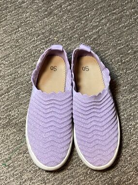 SO Lavender Slip-On Knit Sneakers for Kids